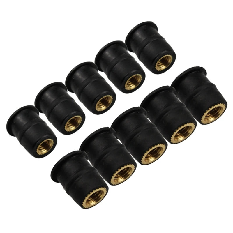 10 Stück Gummi Muttern Set M4 M5 M6 für Motorrad Windschutzscheibe Schrauben