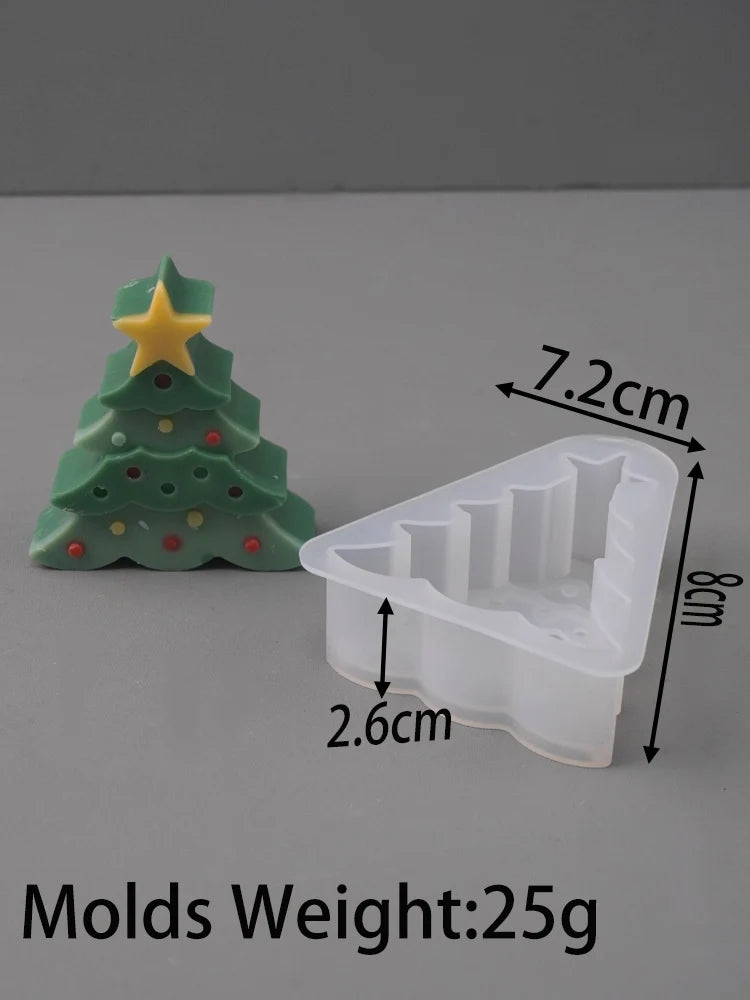 Silikonform Weihnachtsbaum Schneeflocke für DIY Kerzen und Guss