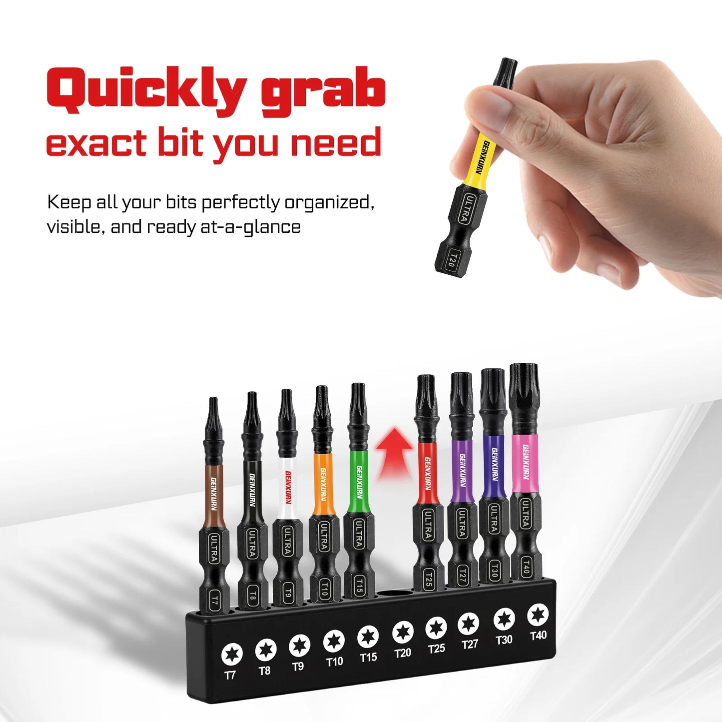 Stoßfester Torx Bit Set mit Bithalter - Organizer T7-T40