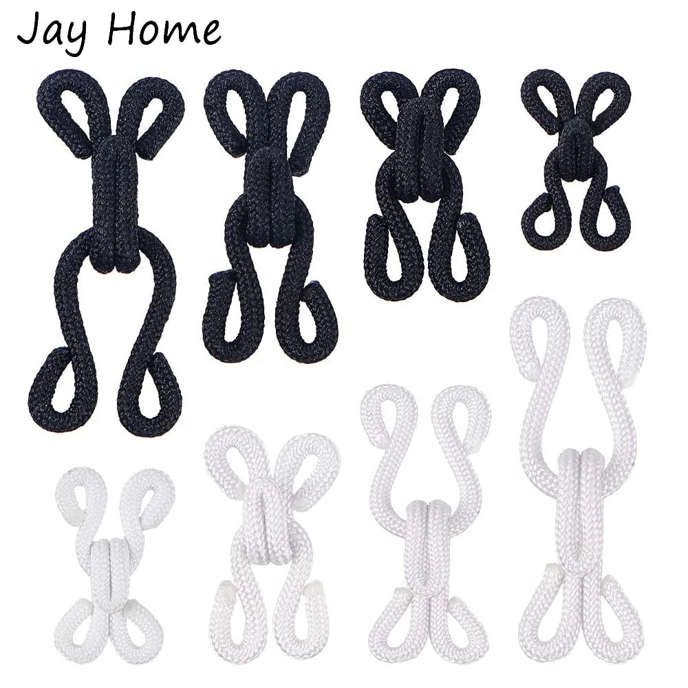 10er Set Haken Ösen Verschluss für Kleidung, Basteln, DIY 23-37mm