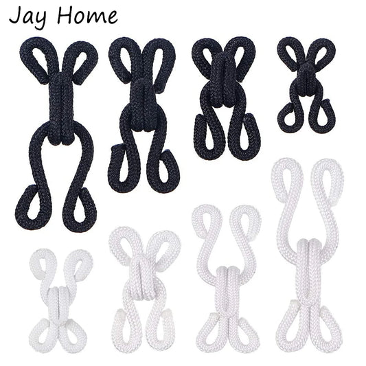 10er Set Haken Ösen Verschluss für Kleidung, Basteln, DIY 23-37mm