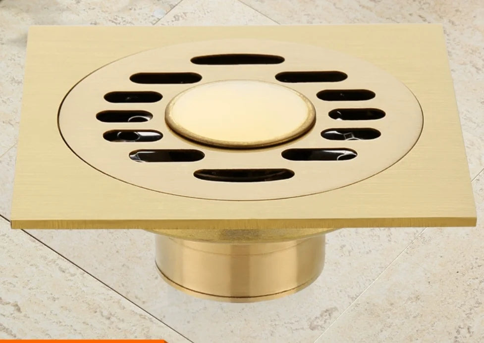 Gold Messing Bodenablauf Quadrat Dusch Boden Abfluss Sieb Abdeckung