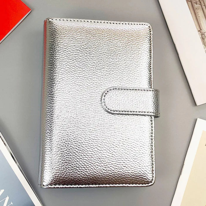 A5/A6 PU Leder Binder für Fotokarten, Tagebuch & Planer – Metallic Design