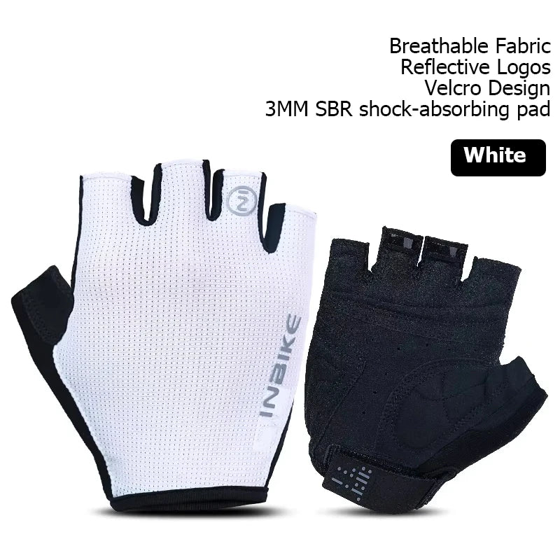 Halbfinger Fahrradhandschuhe Rutschfest Stoßdämpfung Atmungsaktiv Unisex