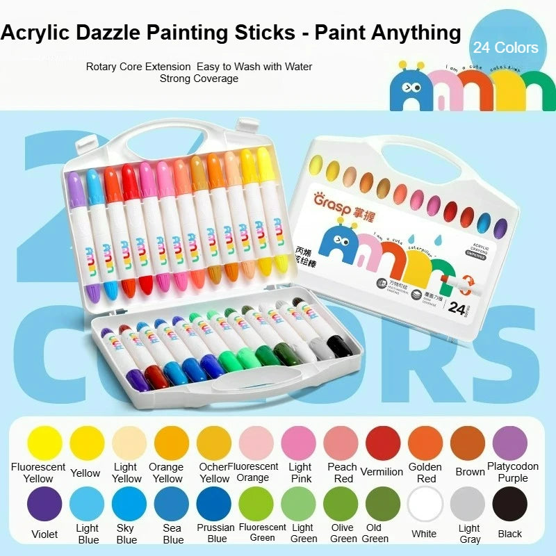 Acryl Farbstifte mit rotierender Kernverlängerung 12 bis 36 Farben Set