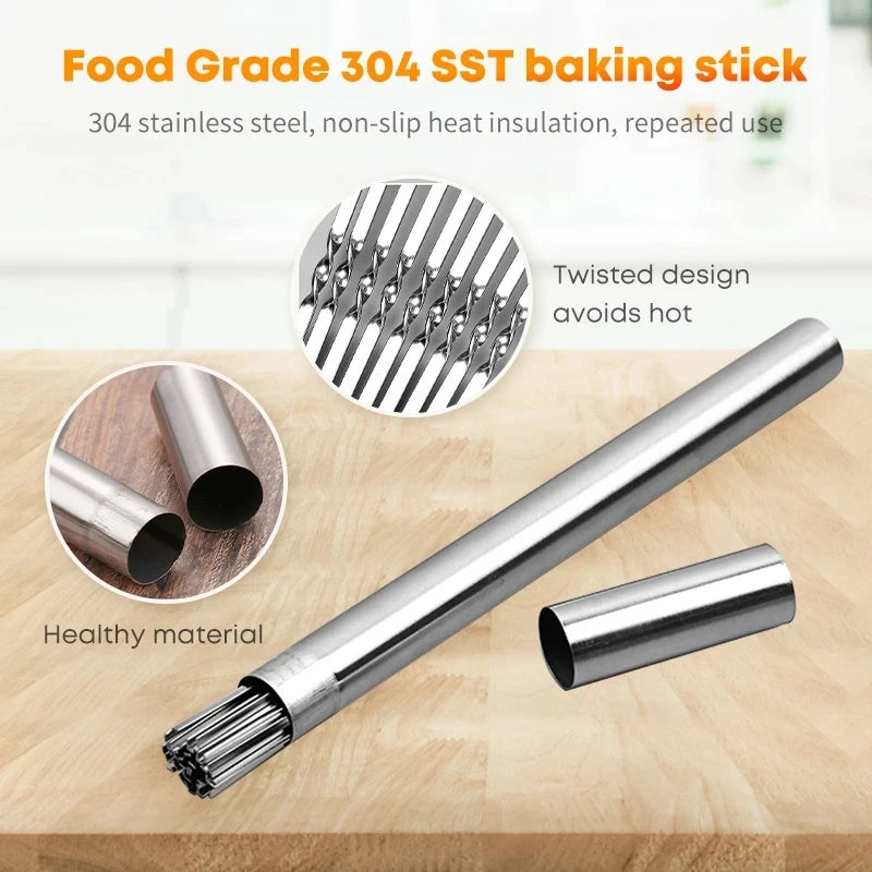20 Edelstahl Grillspieße flach wiederverwendbar für BBQ Camping Kochspaß