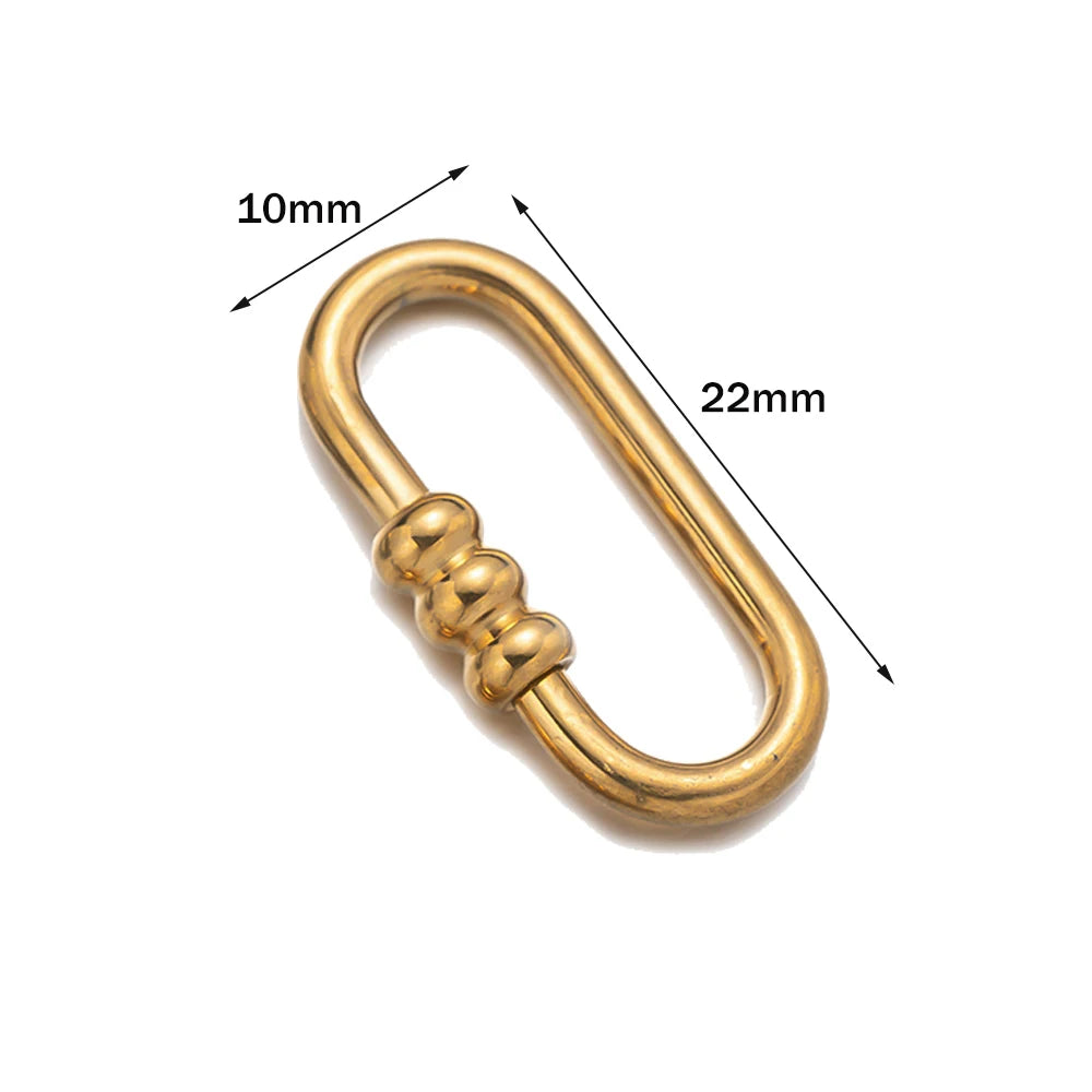 5er Set goldene Schraube Karabiner aus Edelstahl für Schmuck DIY