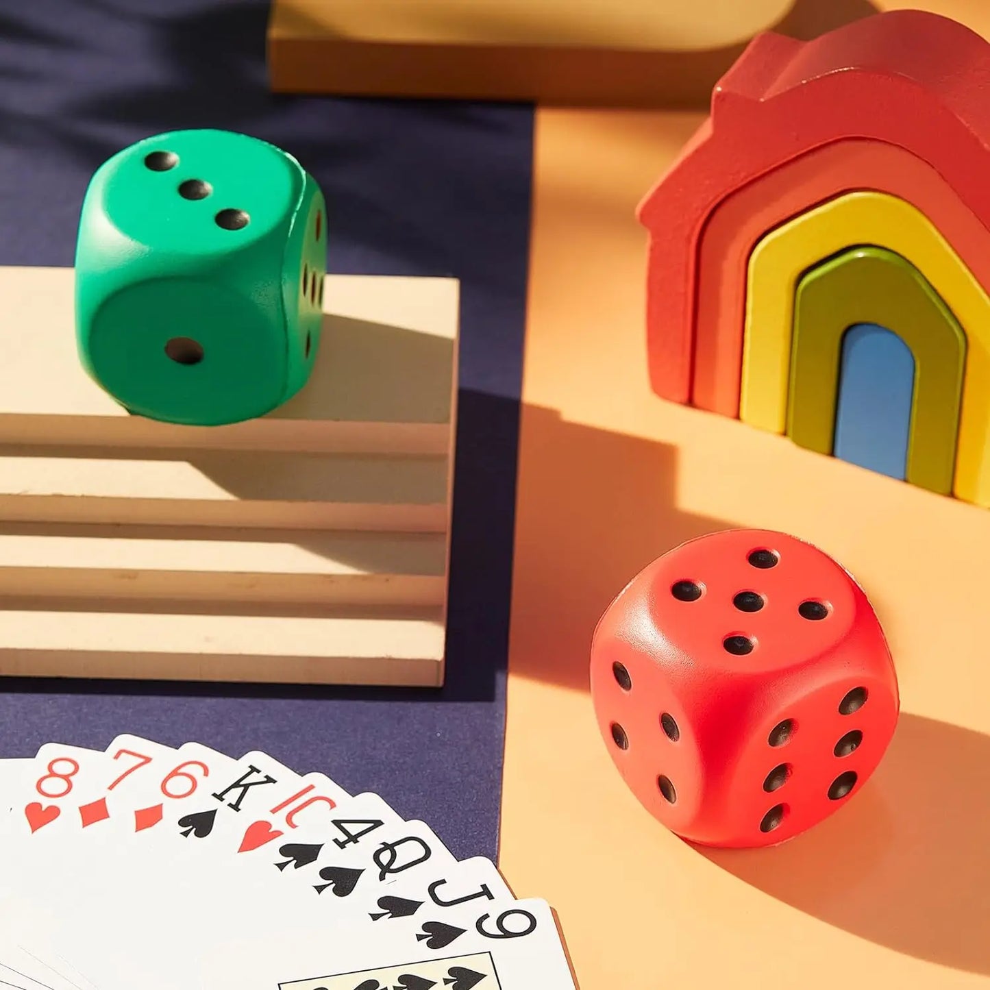 Sichere - weiche Jumbo Schaumwürfel mit großen Punkten, 6 oder 12er Set