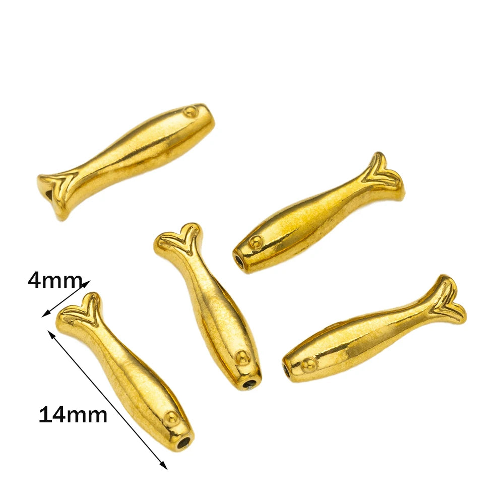 Edelstahl Golden Fish Spacer Perlen 5er Set für Schmuckherstellung