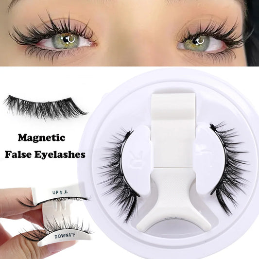 Natürlicher Look ohne Kleber: Weiche magnetische Wimpern mit Pinzette, 1 Paar