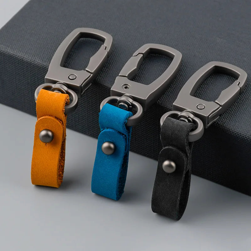 Leder Schlüsselbund mit Karabiner Retro Design für Herren und Damen