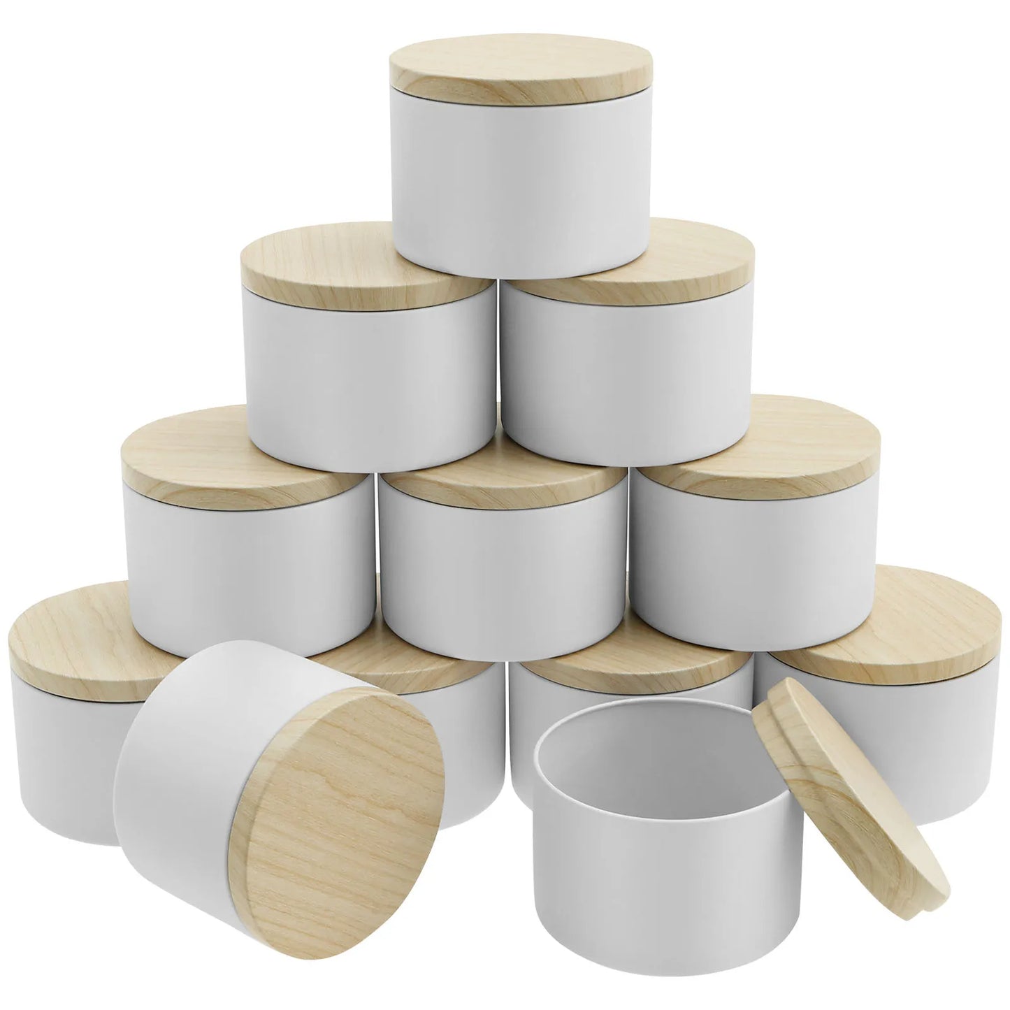 12er Set leere 8oz Kerzendosen aus Eisen mit Deckel für DIY Kerzenherstellung