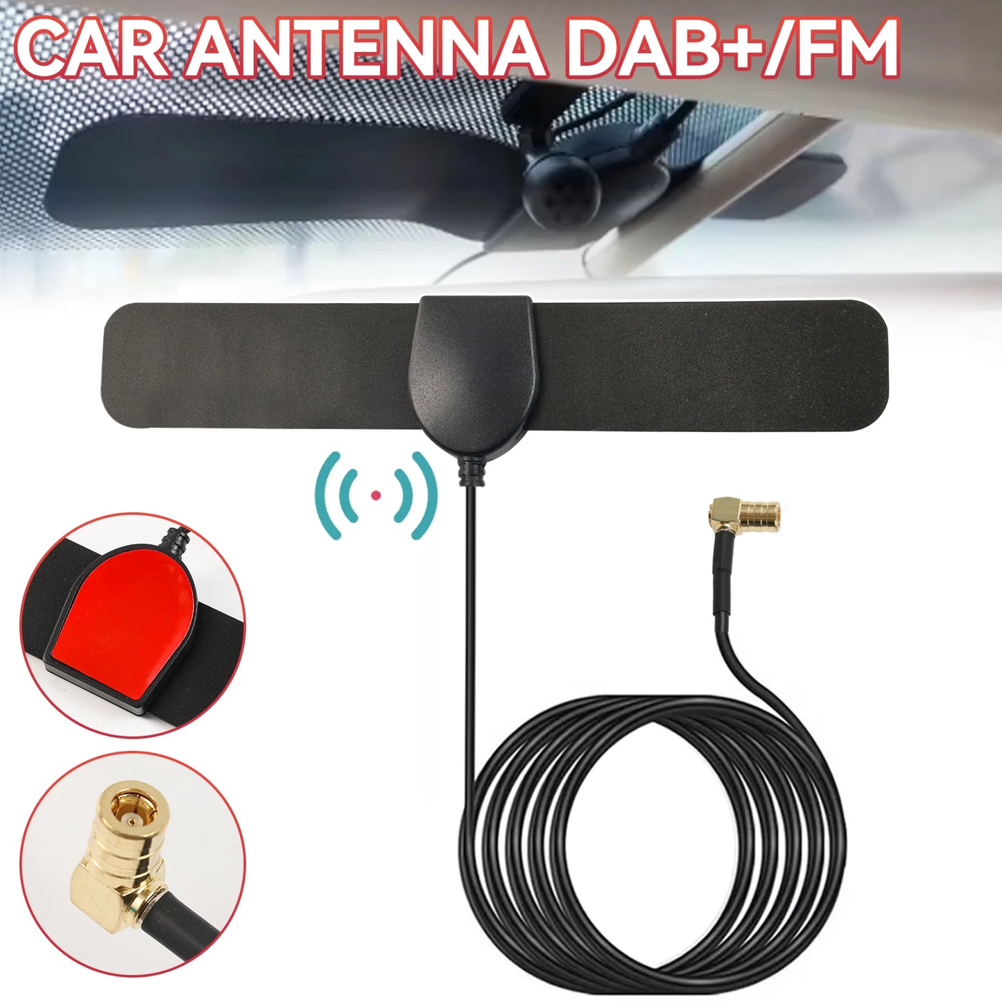 Universal Auto DAB+ FM Antenne Glasmontage für verbesserten Empfang