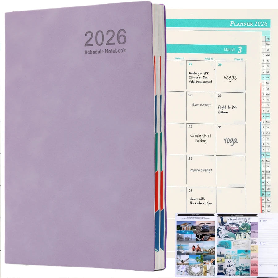 Tragbarer A5 Taschenplaner 2026 mit PU Einband für Organisation