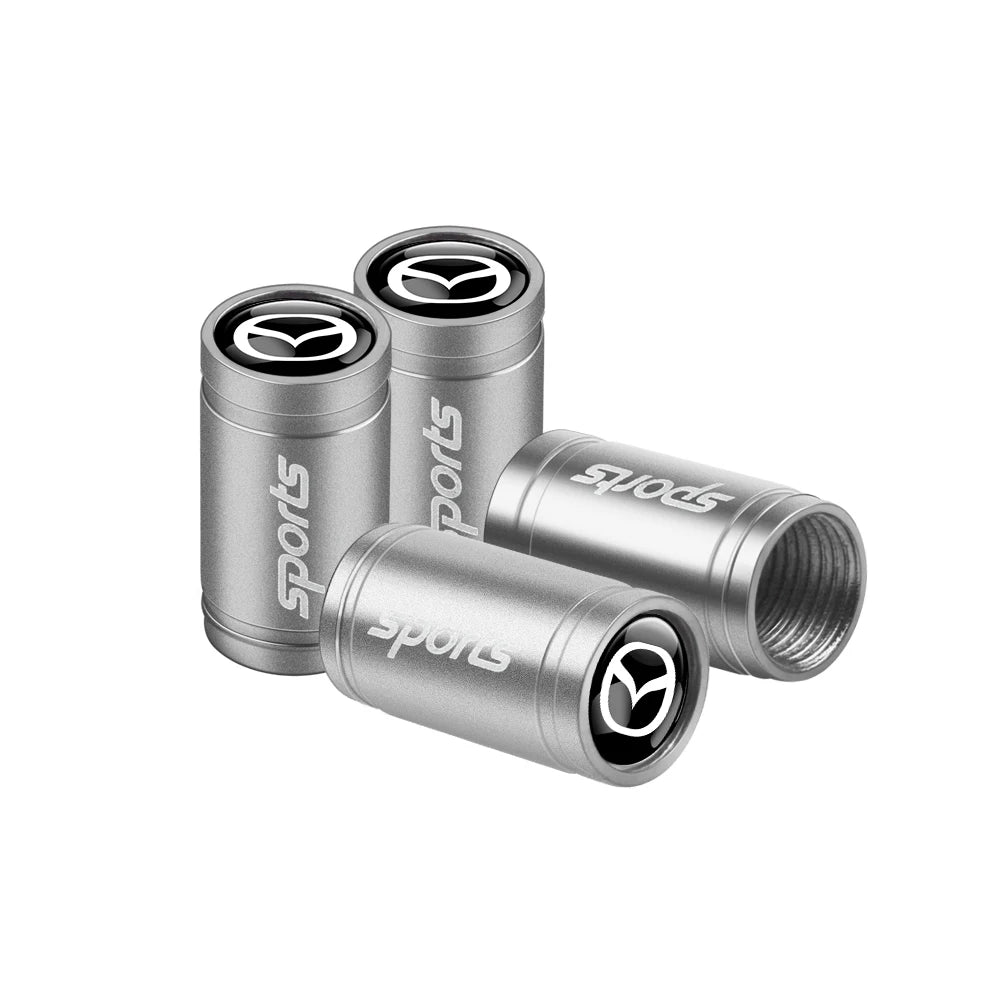 4x Metall Reifenventil Kappen Staubschutz Auto Zubehör Dichtung Set Schwarz Silber