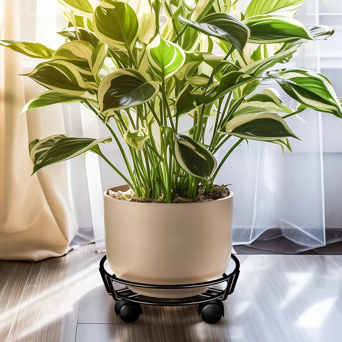 Runder eiserner Pflanzenständer mit beweglichem Display für Balkon und Garten