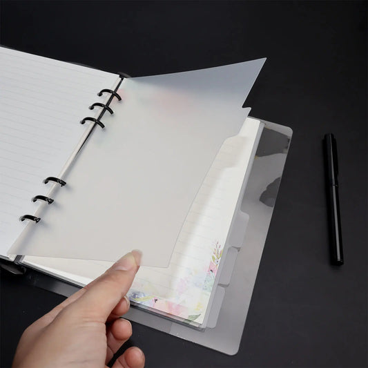 Transparenter Papier Indexteiler mit 6 Löchern für Binder und Planer
