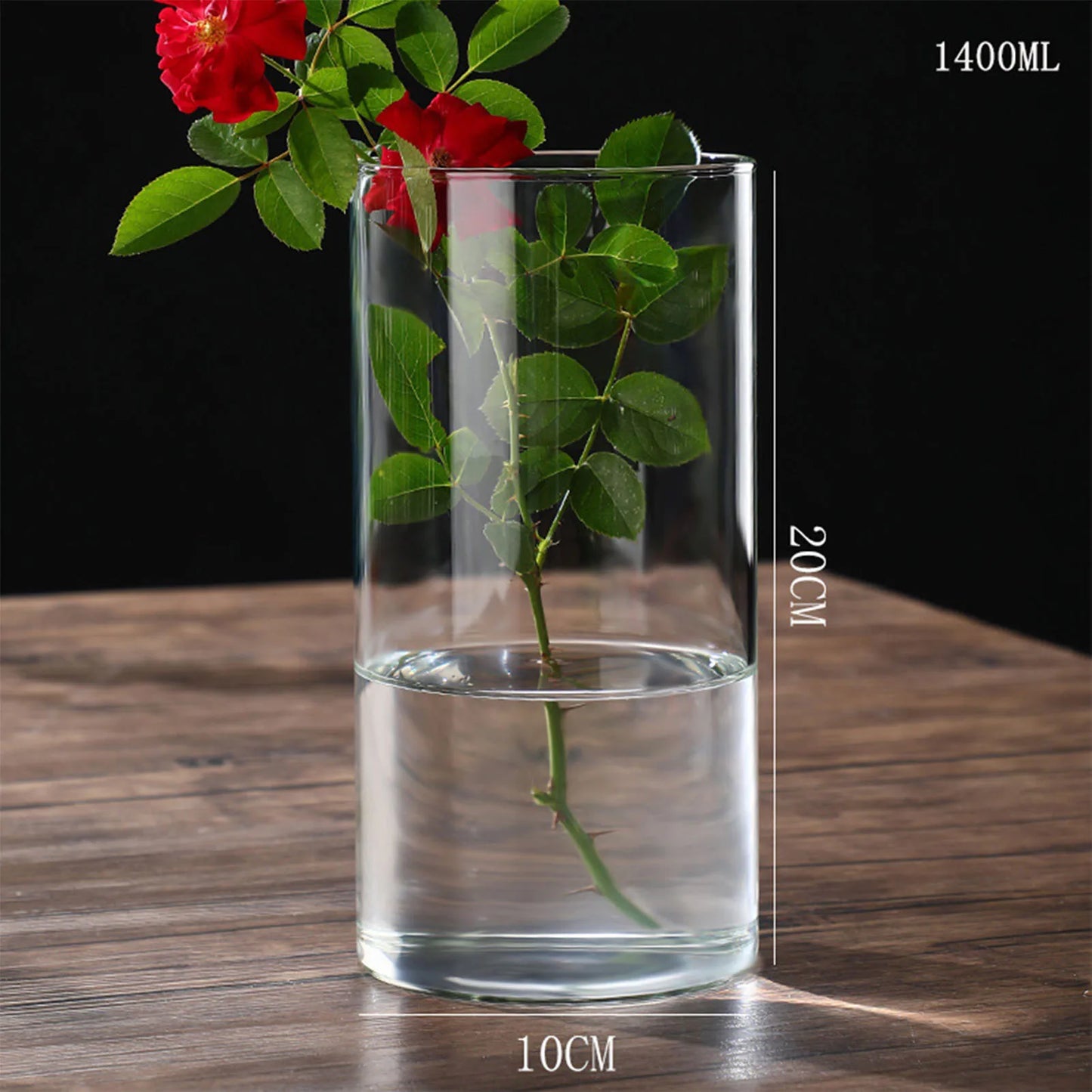 Transparente Glas-Hydrokulturvase Zylinderform für Blumen und Deko