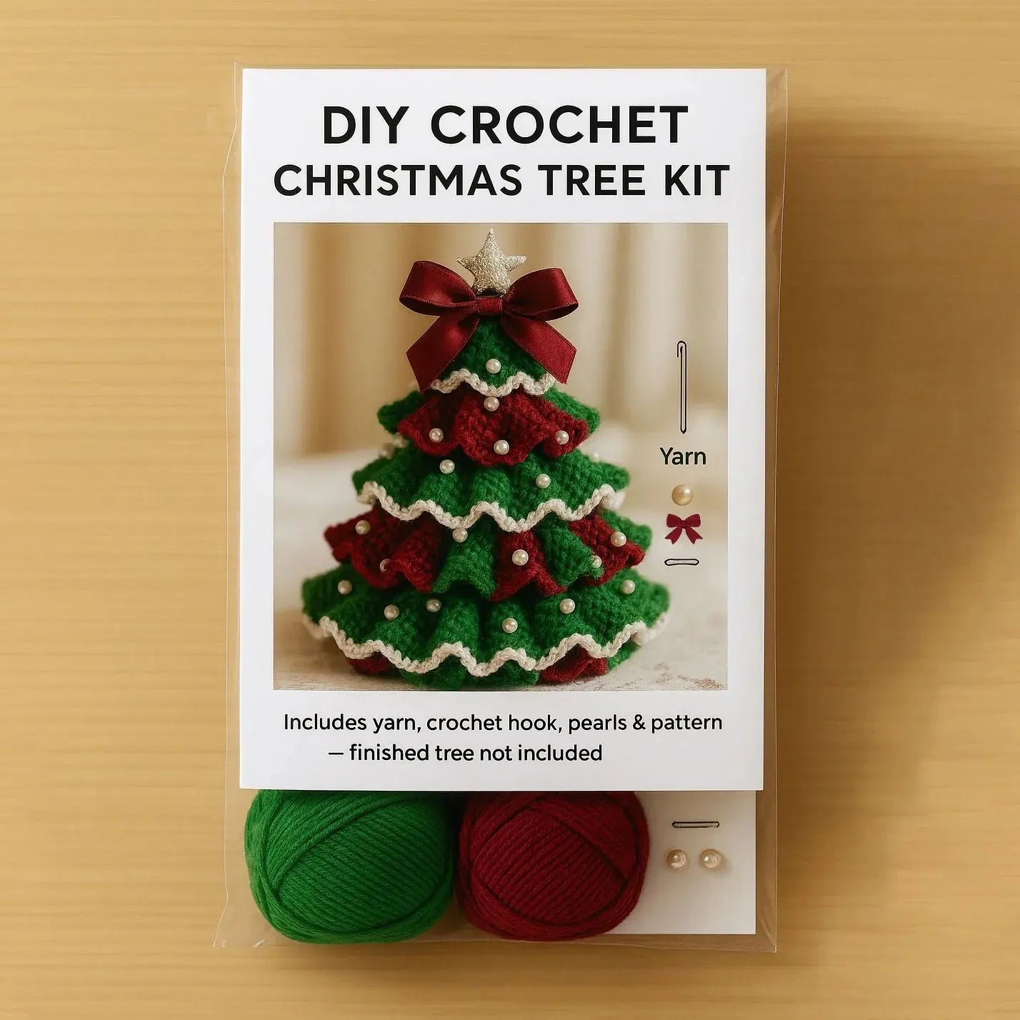DIY Mini-Weihnachtsbaum Häkelset für einfaches handgefertigtes Dekor