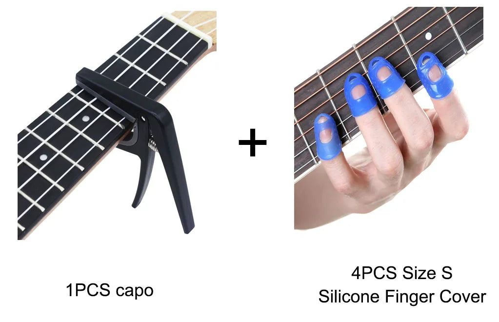 Schwarzer Ukulele Capo für schnelles Stimmen und perfekte Tonhöhe