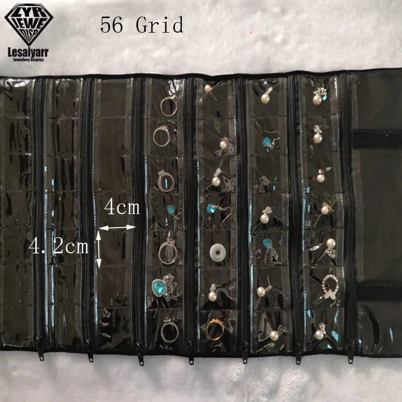 Faltbarer Schmuck Organizer aus Samt mit Reißverschluss für Reisen