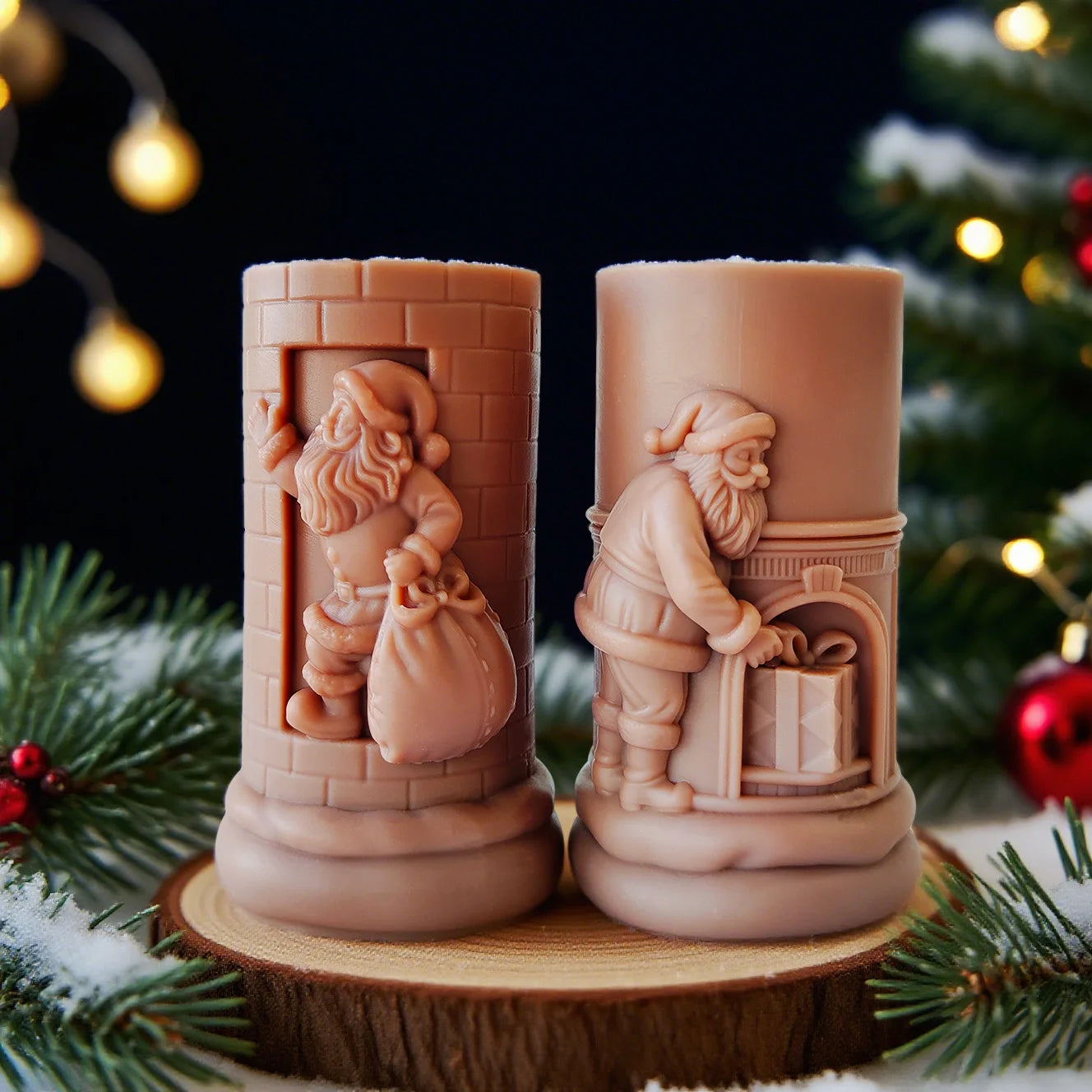 Kreative Zylinder Kerzenform für festliche Weihnachtsdeko