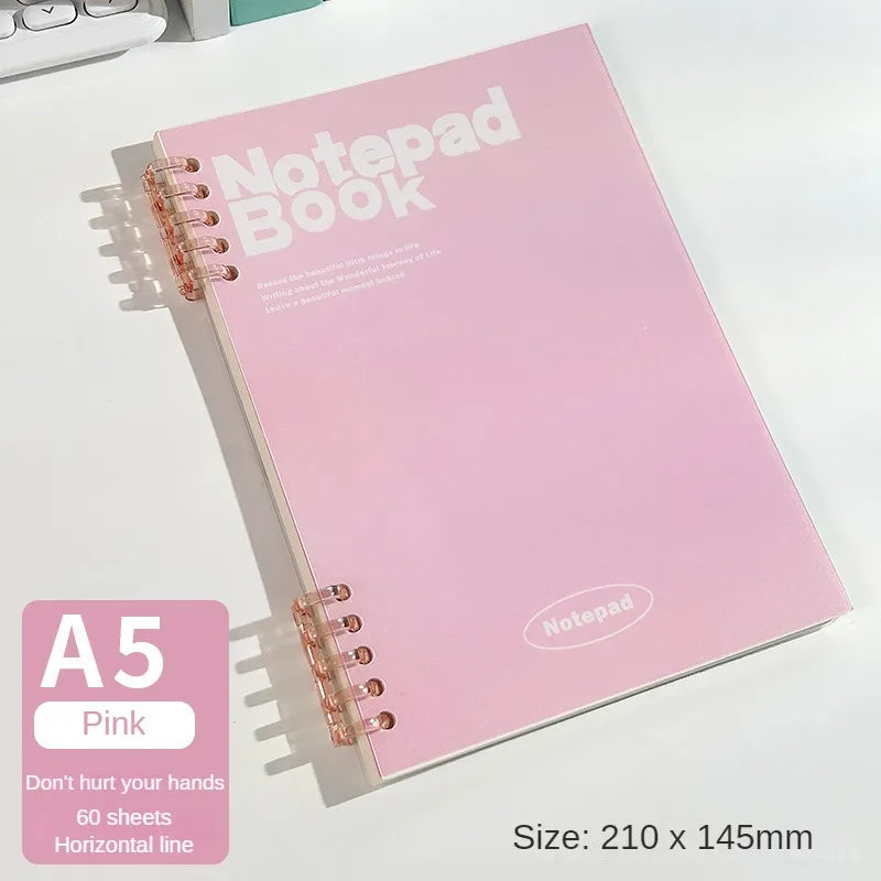 Abnehmbares A5 Spiral-Notizbuch mit 60 Seiten für Studenten und Mädchen
