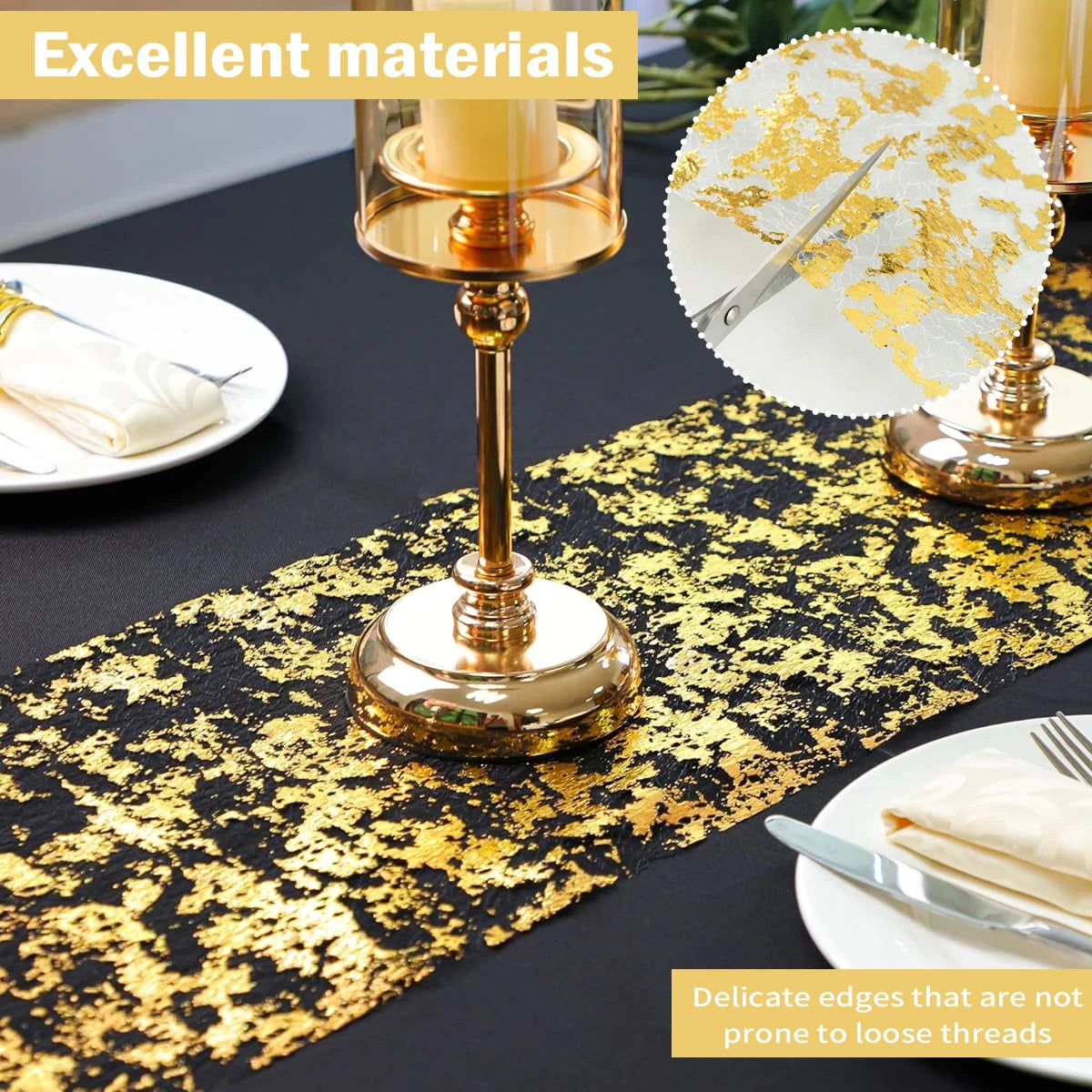 Glitzernder Netz Tischläufer als Rolle – Festliche Dekoration