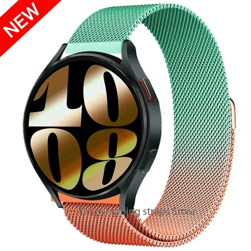 Elegantes 20/22mm Milanese Loop Magnetarmband aus Edelstahl – Unisex - Verstellbar