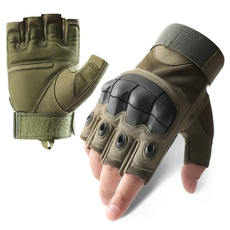 Taktische Softshell Handschuhe Halbfinger Rutschfest für Outdoor Sport