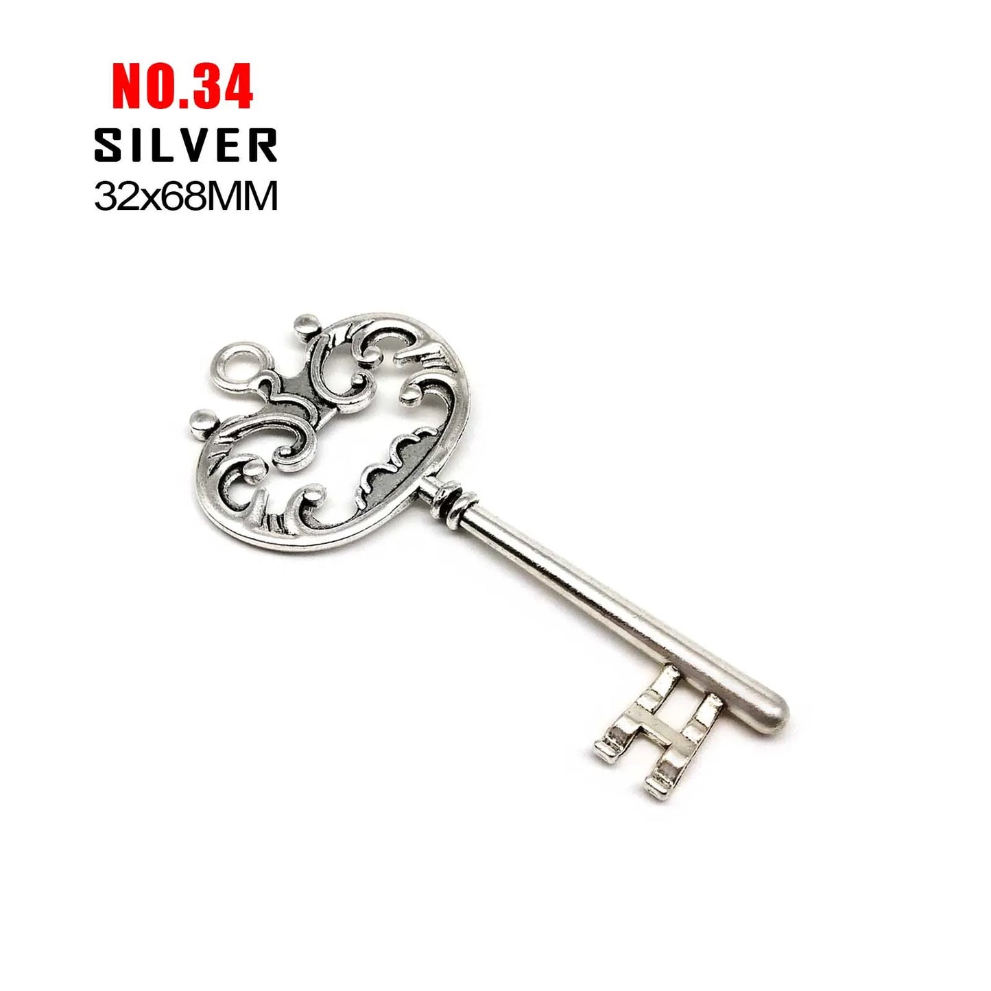 2er Set dekorative Metall-Schlüssel für Steampunk Schmuck DIY Basteln