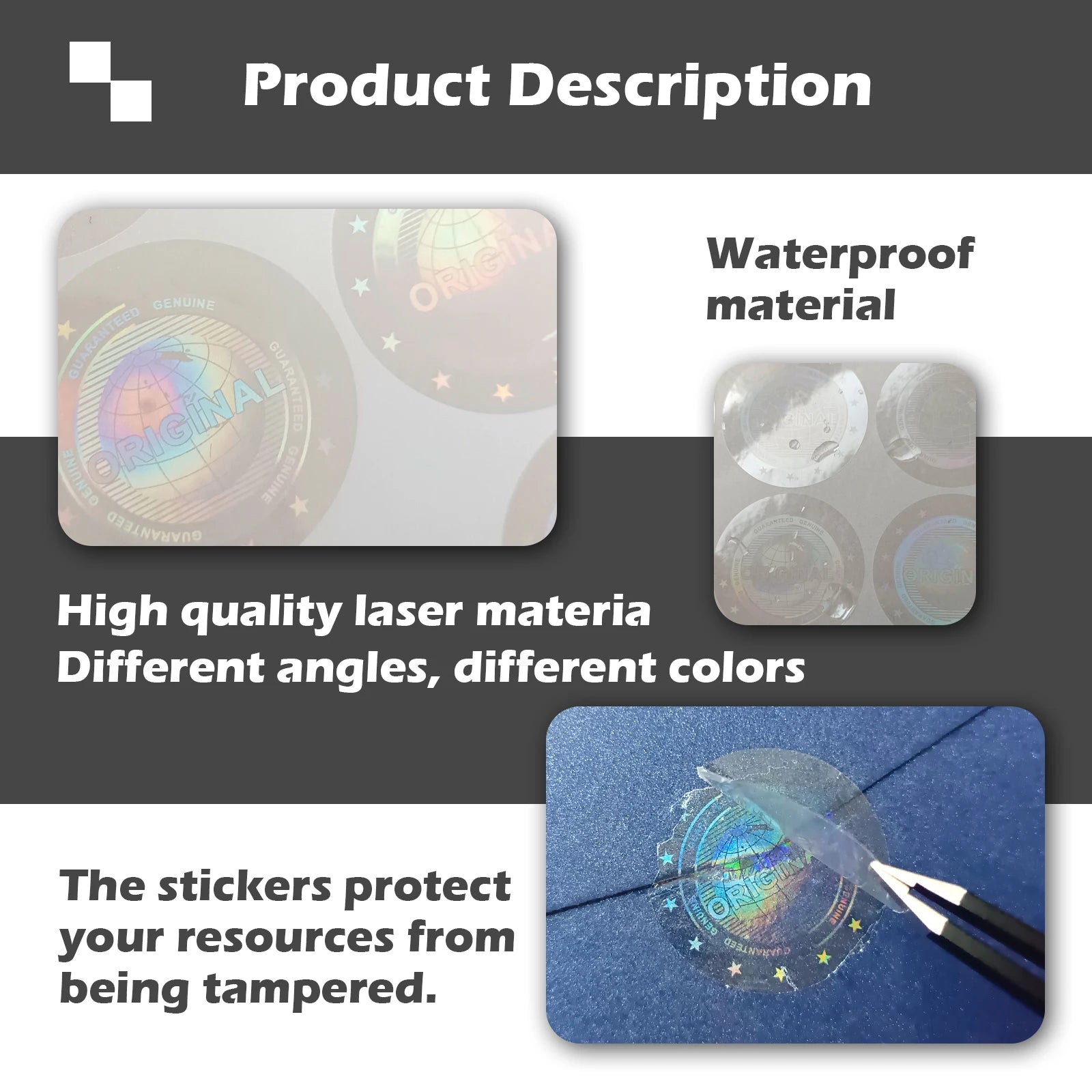 Runder manipulationssicherer Hologrammaufkleber mit Erd-Motiv