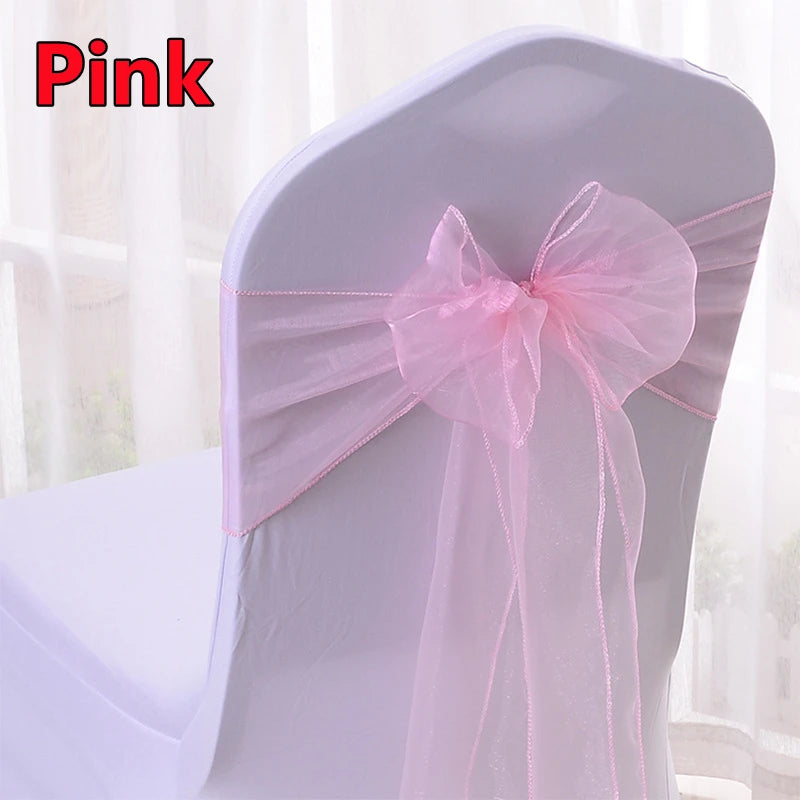Elegante Organza Stuhlschärpen für Hochzeitsdekoration
