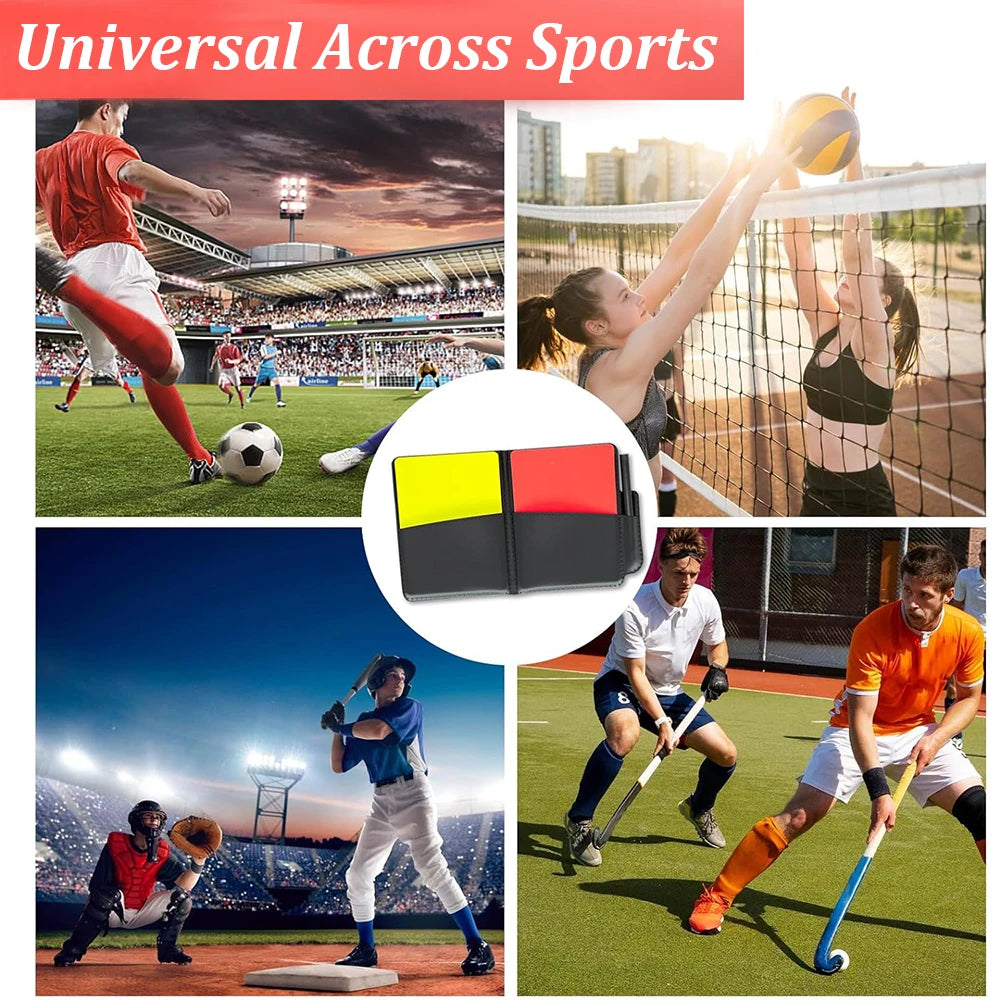 Schiedsrichter Set mit Warnkarten Pfeife und Notizbuch für Fußball