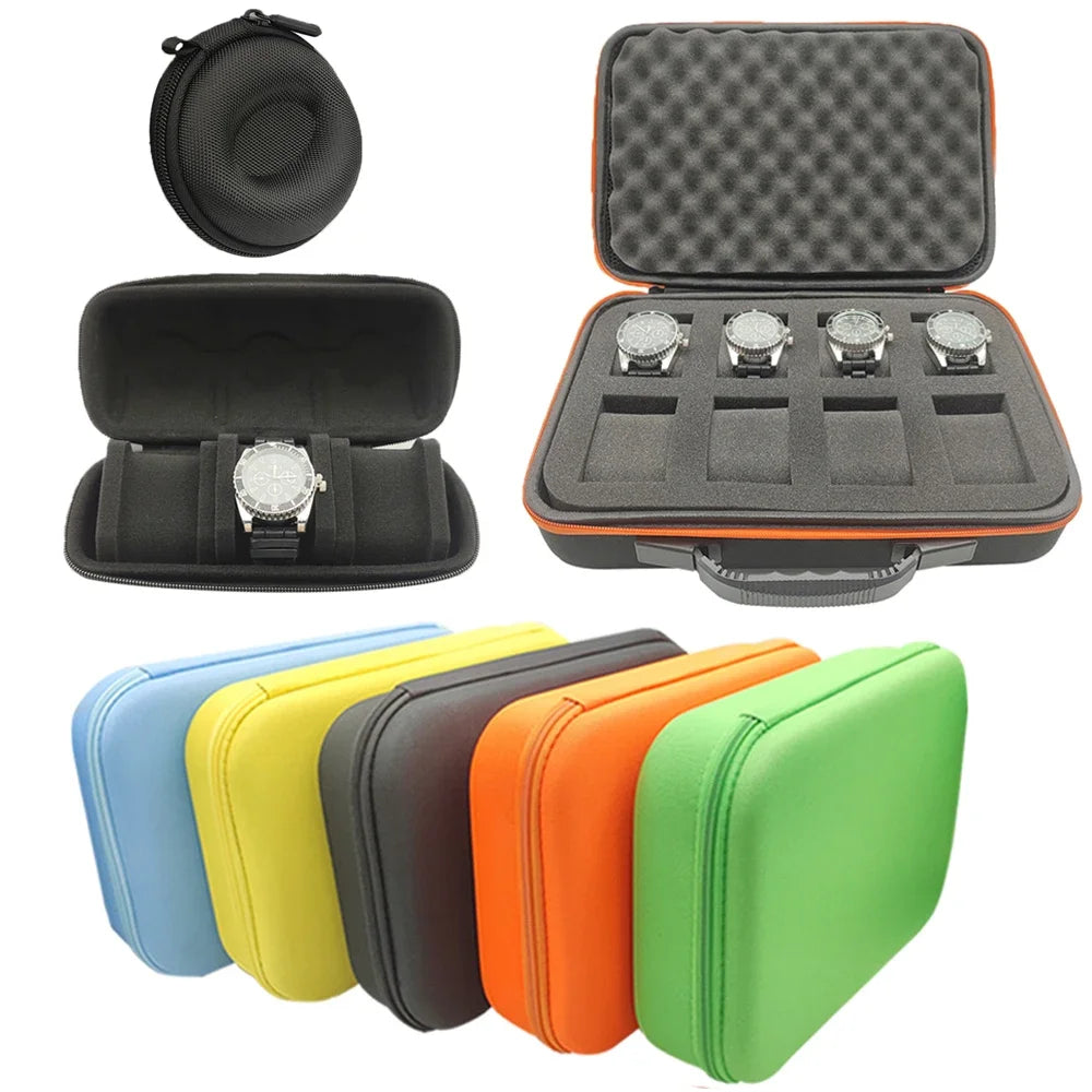 Tragbare EVA Uhrenbox Bunte Uhr Aufbewahrungskoffer Organizer Schützende Sicherheit Leinwand Schwamm Stoßfeste EVA Werkzeug Aufbewahrungstasche-Yabubest - Home & More