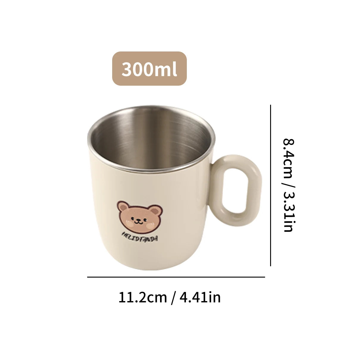 Doppelwandige Edelstahl Kaffeetasse mit Griff und abnehmbarem Mini-Becher