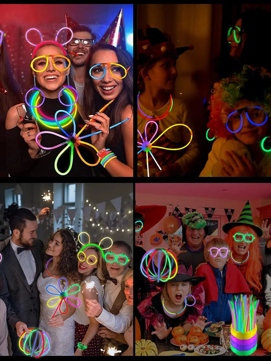 Bunte Leuchtstäbe für Armbänder Halsketten und Partys 100 Stück