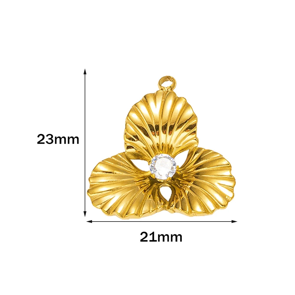 Edelstahl Blumen Charms für DIY Schmuckherstellung in Gold oder Stahl