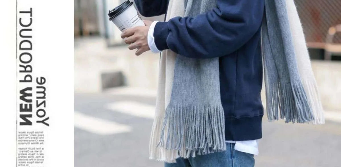 Warmer gestrickter Herrenschal für kalte Wintertage