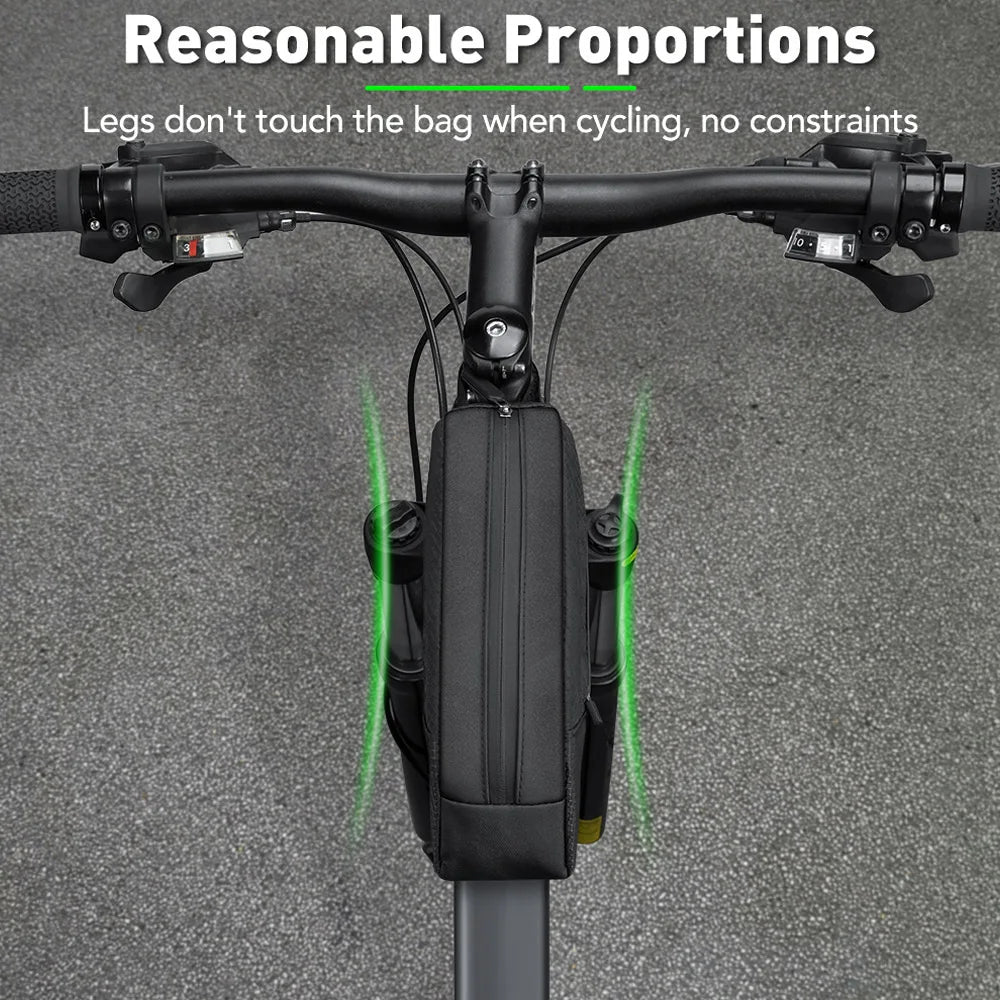 Wasserdichte reflektierende Oberrohr Fahrradtasche Schwarz 1,2L – sicher - leicht