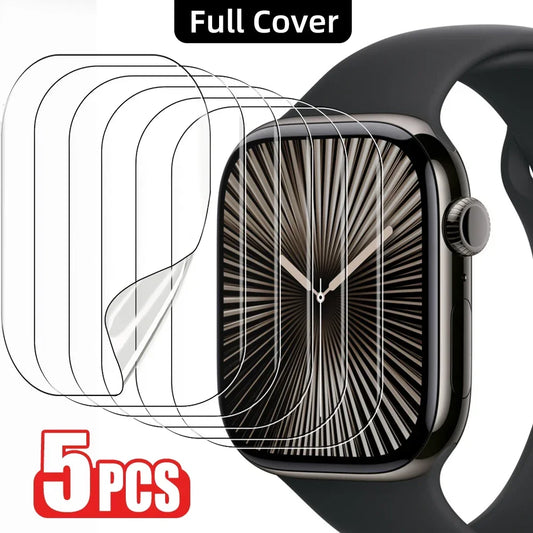 5er Set ultradünne Schutzfolie für Smartwatch Displays 40mm-49mm