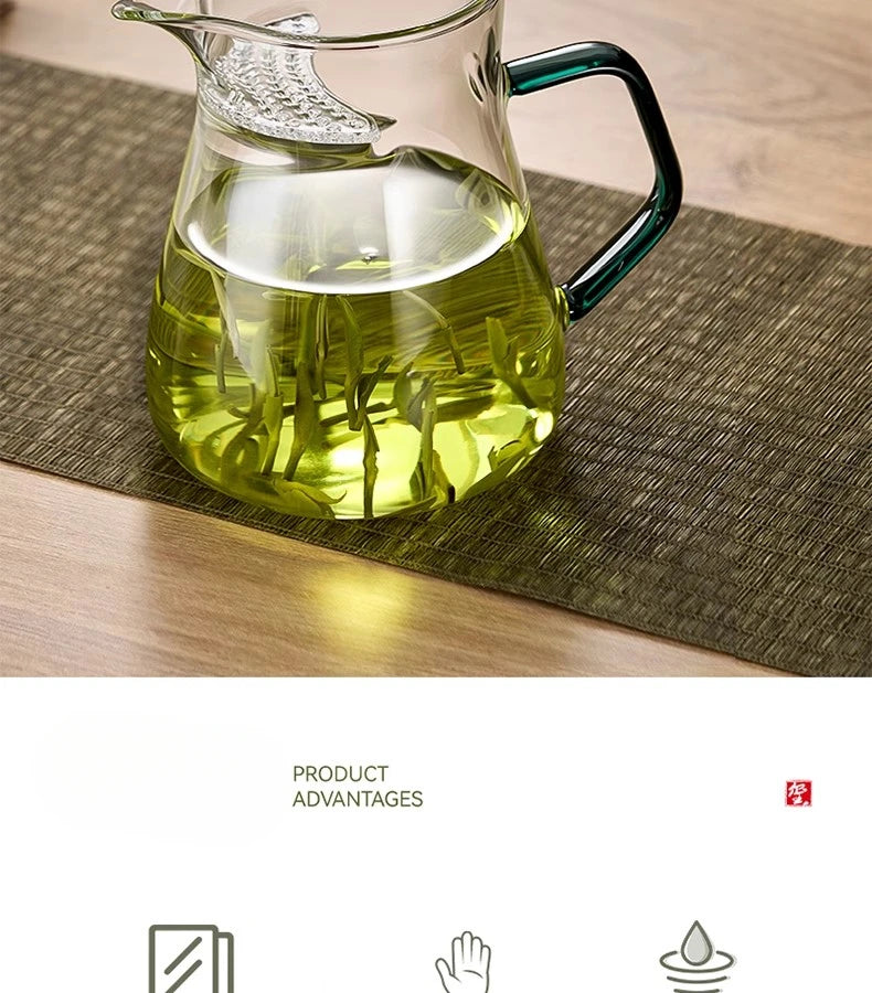 GIANXI Glas Teekanne mit Halbmond Filter und Keramik Heizung