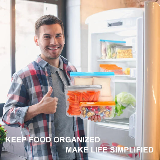 Bunte wiederverwendbare Silikon Lebensmittelaufbewahrung mit Reißverschluss