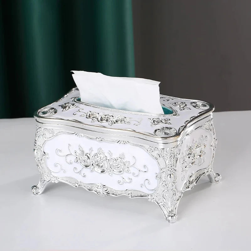 Retro Tissue Box mit Rose Muster hochwertiger Kunststoff Serviettenhalter