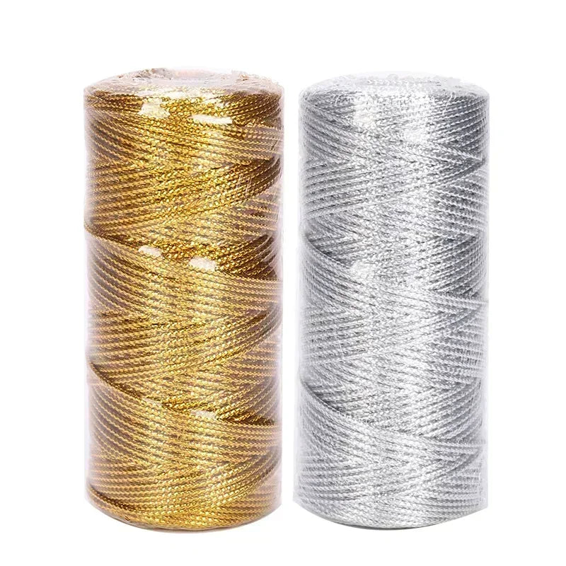 Vielseitige 1,5mm Makramee Schnur Gold Silber für DIY Projekte