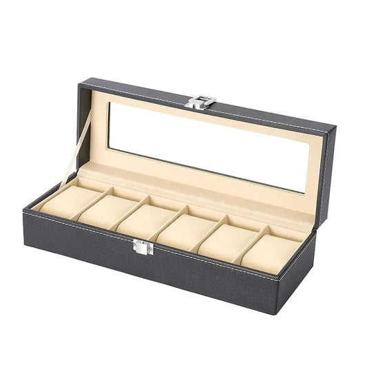PU Leder Uhrenbox mit Glasdeckel für Männer - Organizer-Yabubest - Home & More