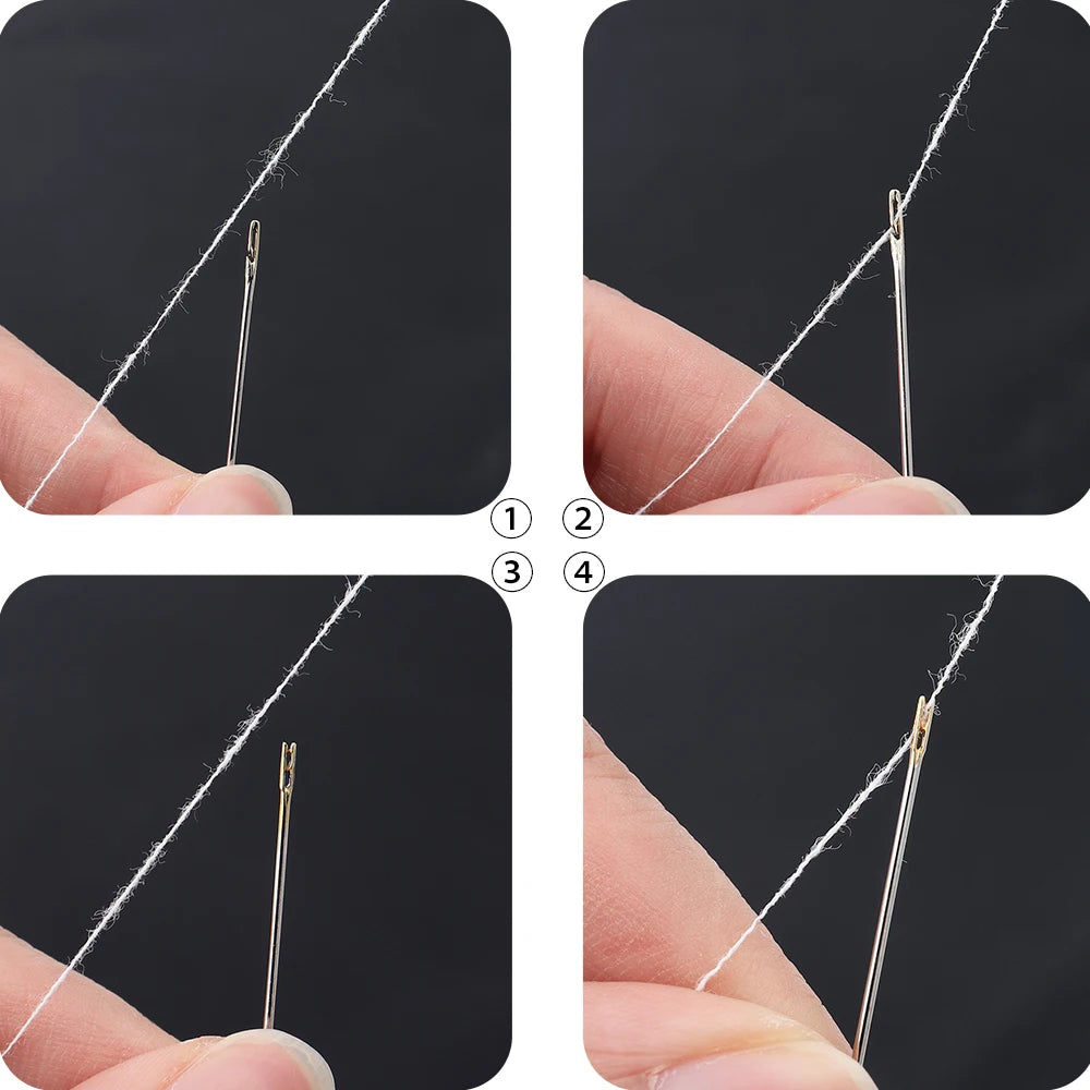 12 Stück Blindnähen Nadeln aus Edelstahl mit Selbst-Einfädler für Handnähen-Yabubest - Home & More