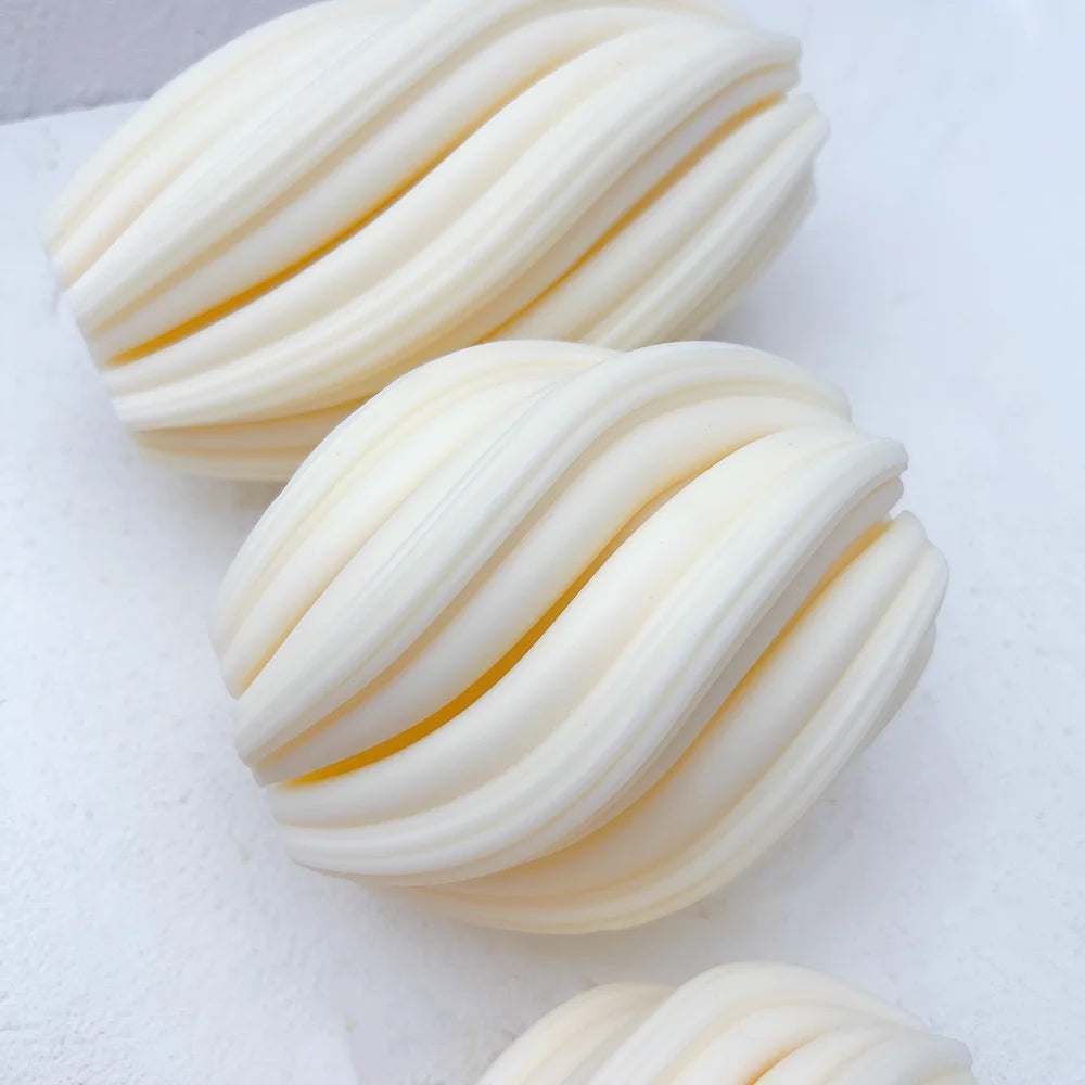 Geometrische Wellenwirbel Kerzenformen in drei Größen aus Silikon