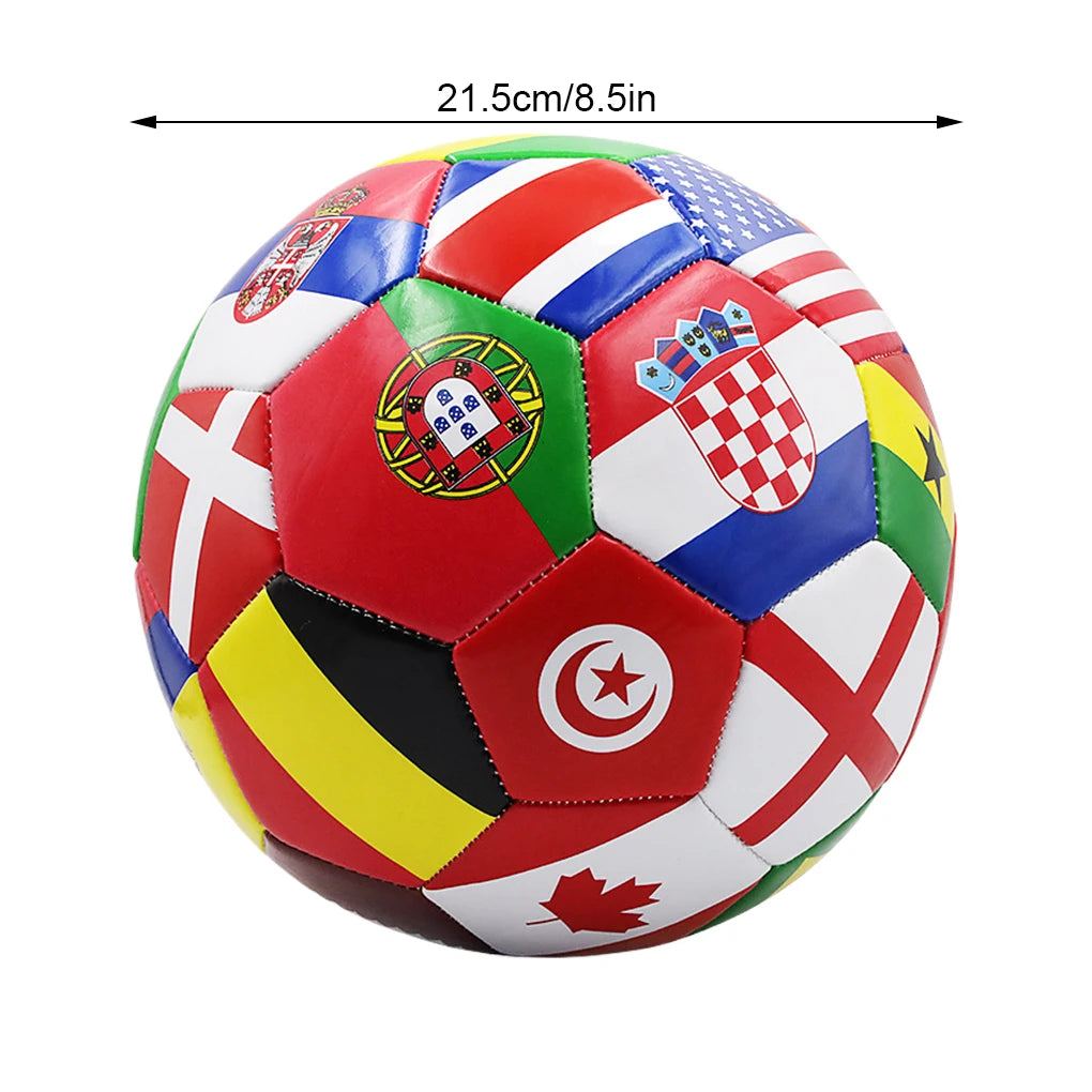 Fußball Größe 5 mit Flaggenmotiv PVC Spielball für Mannschaftstraining