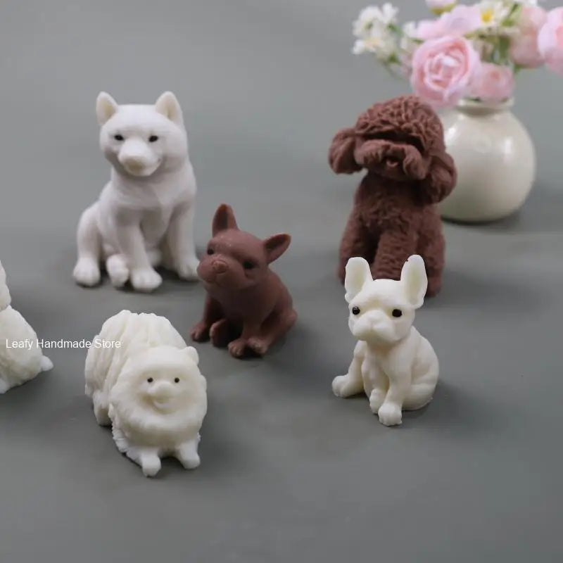Niedliche Hundekerze in Silikonform – 3D Tier Statue